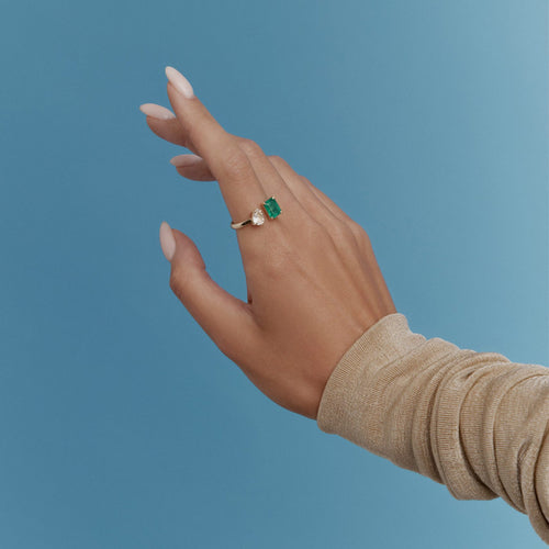 Green Aventurine Double Ring