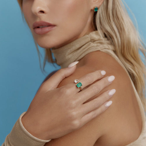 Green Aventurine Double Ring