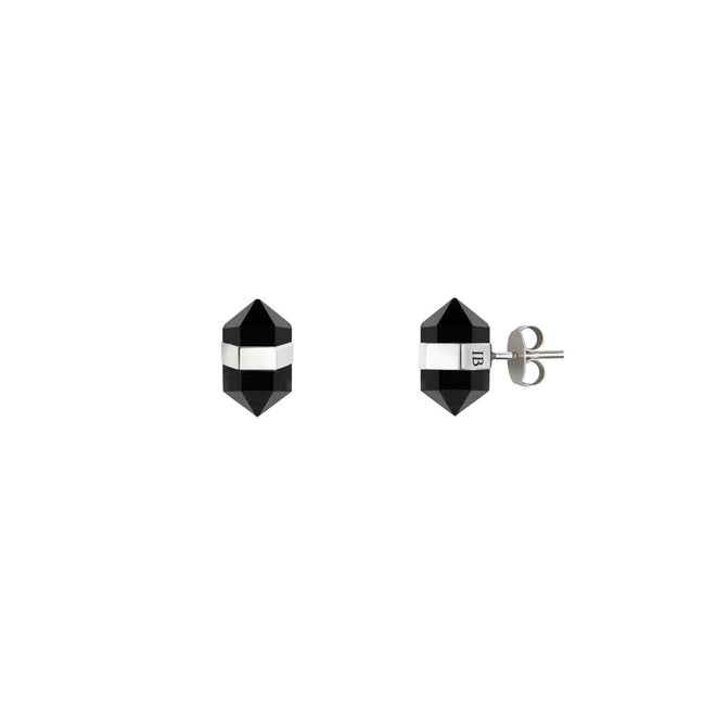 Black Onyx Silver Earrings