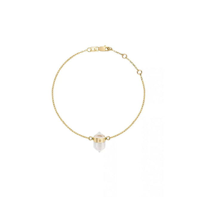 Clear Quartz Gold Bracelet