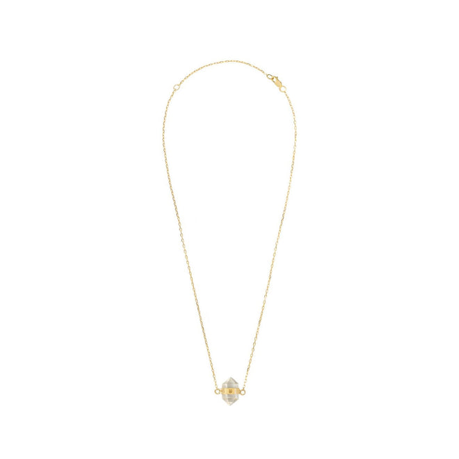 Clear Quartz Gold Choker