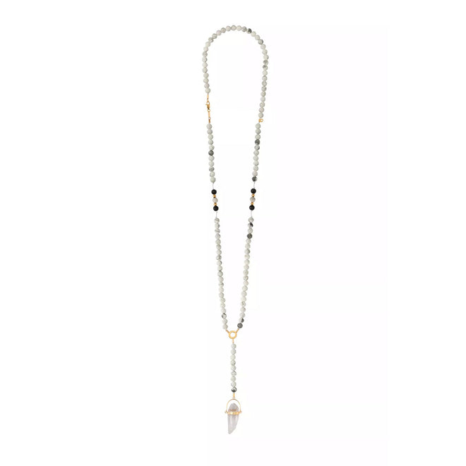 White Howlite Gold Necklace