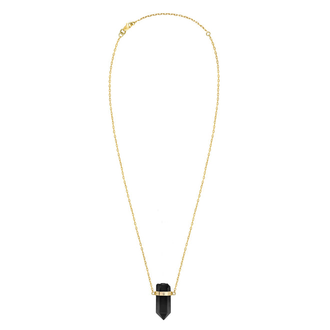 Ceremony Black Onyx Gold Necklace