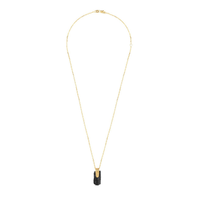 Gold necklace with black tourmaline women's Le Voyage