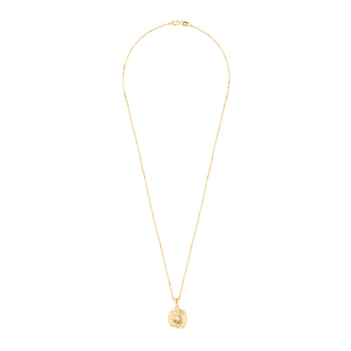 Gold necklace with medallion with the zodiac sign Leo Le Voyage