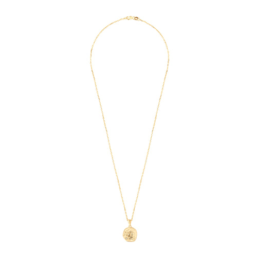 Gold necklace with medallion with zodiac sign Aquarius Le Voyage