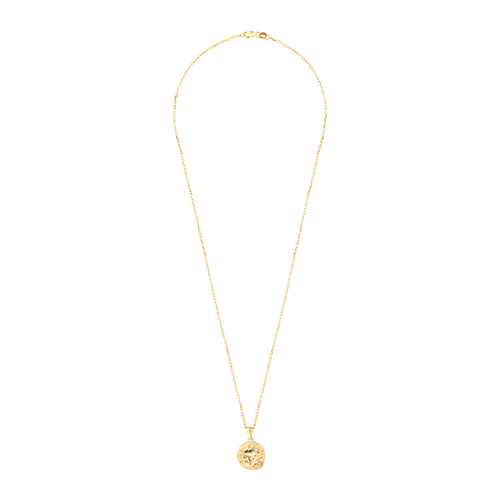 Gold necklace with medallion with the zodiac sign Pisces Le Voyage