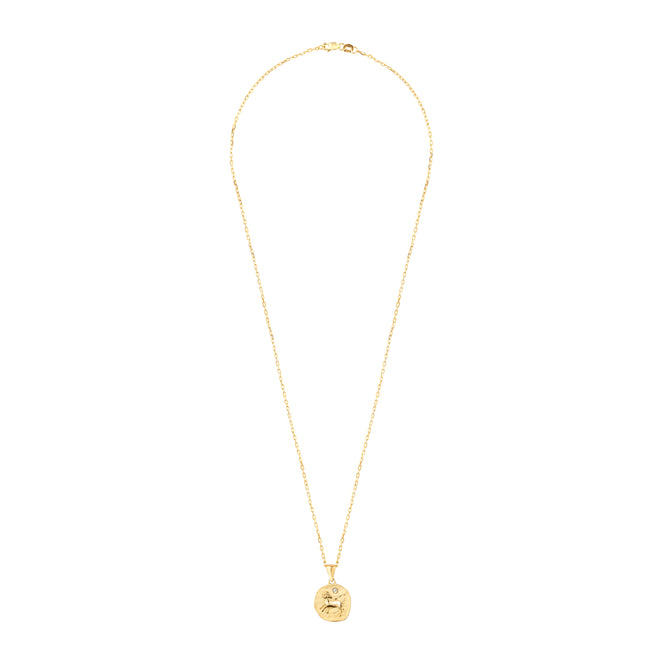 Gold necklace with medallion with the zodiac sign Aries Le Voyage