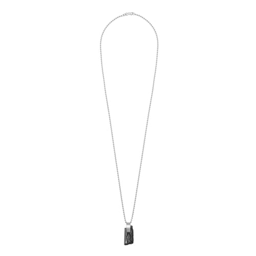 Silver necklace with black tourmaline men's Le Voyage