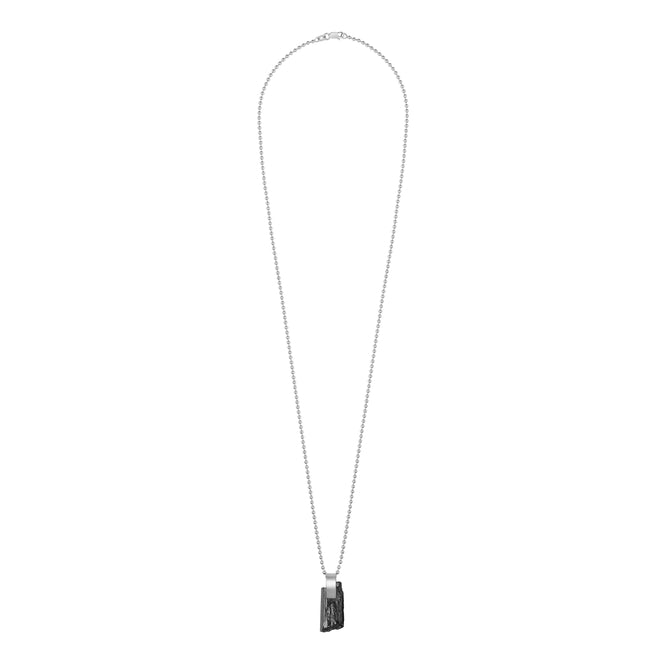 Silver necklace with black tourmaline men's Le Voyage