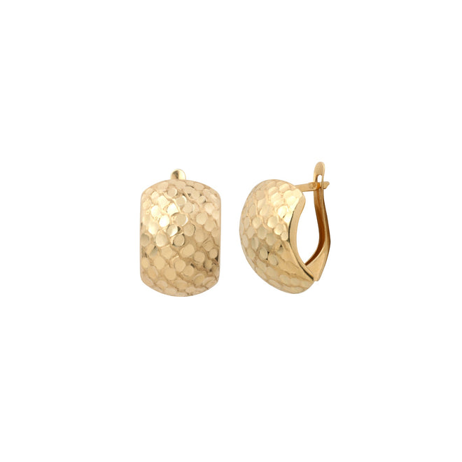 Gold vintage style large convex earrings Le Voyage