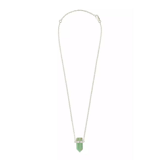 Chrysoprase Silver Necklace