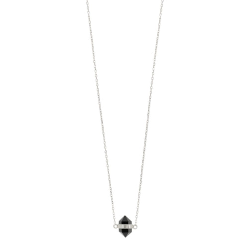 Black Onyx Silver Necklace 55