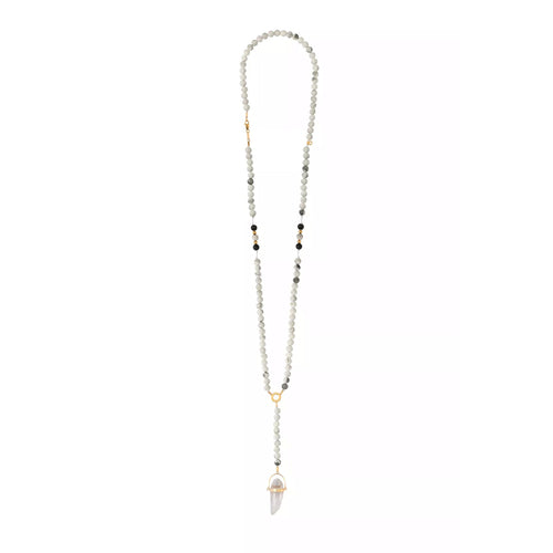 White Howlite Gold Necklace