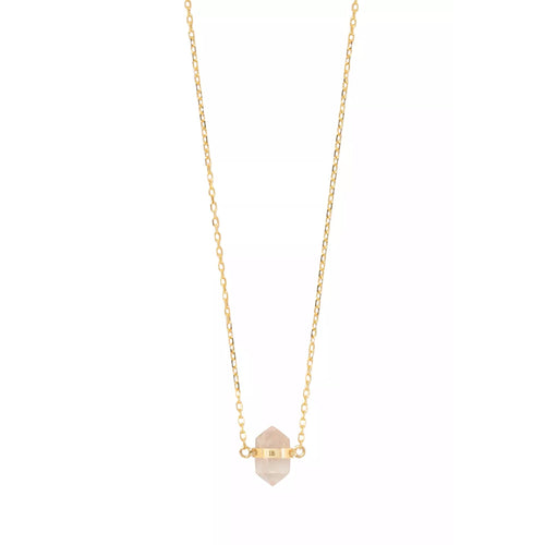 Rose Quartz Gold Necklace 55