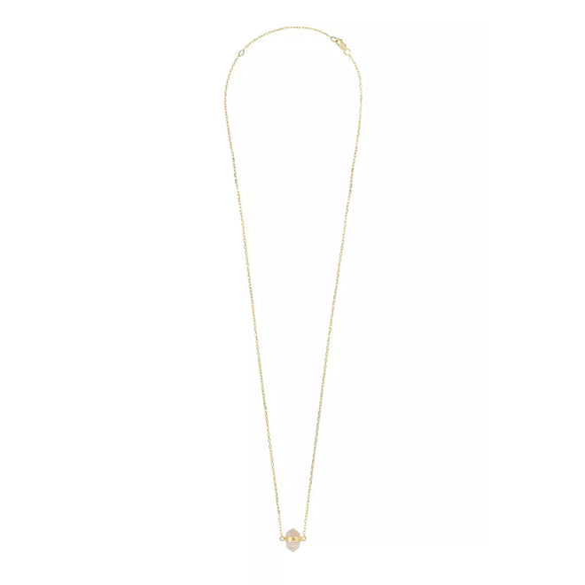 Rose Quartz Gold Necklace 55